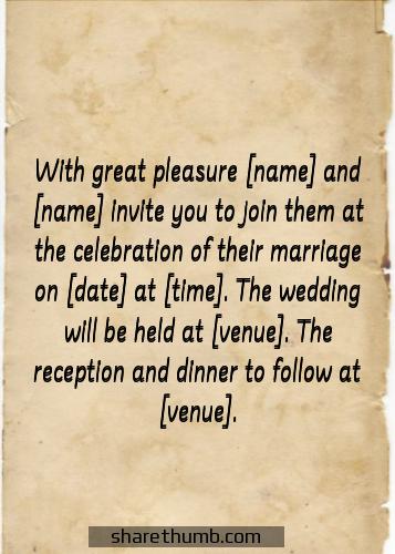 own wedding invitation message to friends